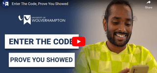 Student Check-In video. Image of student using phone