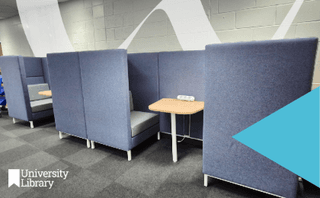 Row of High backed Private study booths