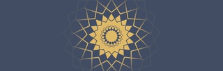 Background image for Alumni Awards 2023 - Gold and blue geometric floral shapes.