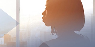 Photo of a business woman working from home