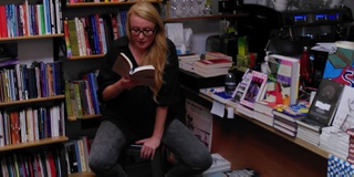 A shot of writer in residence, Carmel Doohan, at her book launch