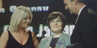 Education leader Diana Bannister receiving an award 25 years ago