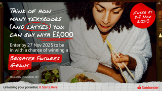 Santander Brighter Future Grant enter by 27 Nov to be in with a chance of winning 1,000