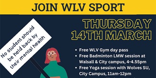 WLV Sport offer free activities on 14 March for Uni Mental Health Day