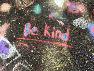 be kind written in chalk on the ground