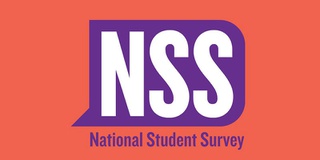 NSS Logo in purple and white, set on an orange background
