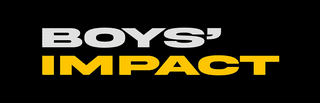 Boys' Impact logo. Logo is a black background with 