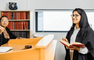 a law student in robes