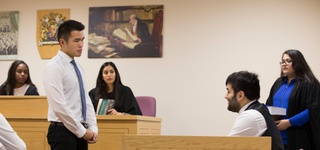 Student 'on trial' in court room reenactment