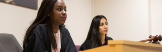 Law School students in the court room