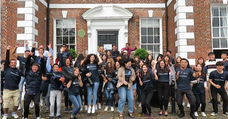 International Academy students outside Priorslee Hall July 2019