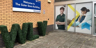 A front view of the Sister Dora Building at Walsall Campus