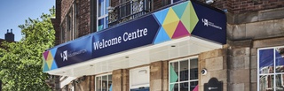 Photo of the entrance to the University Welcome Centre