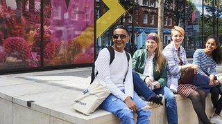 Students Waiting for Bus