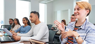 Students in Business School classroom