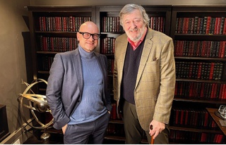 Picture of Professor Groes with Stephen Fry