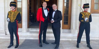 Dr Spencer Jones receiving a military award